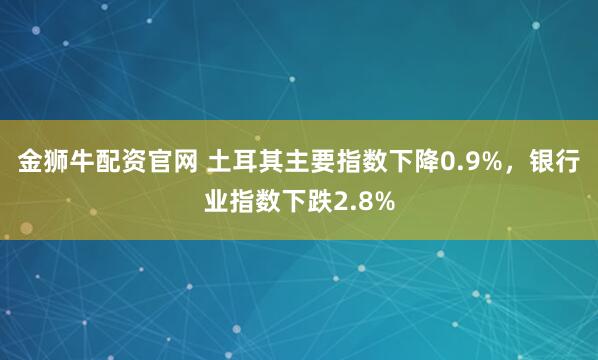 金狮牛配资官网 土耳其主要指数下降0.9%，银行业指数下跌2.8%